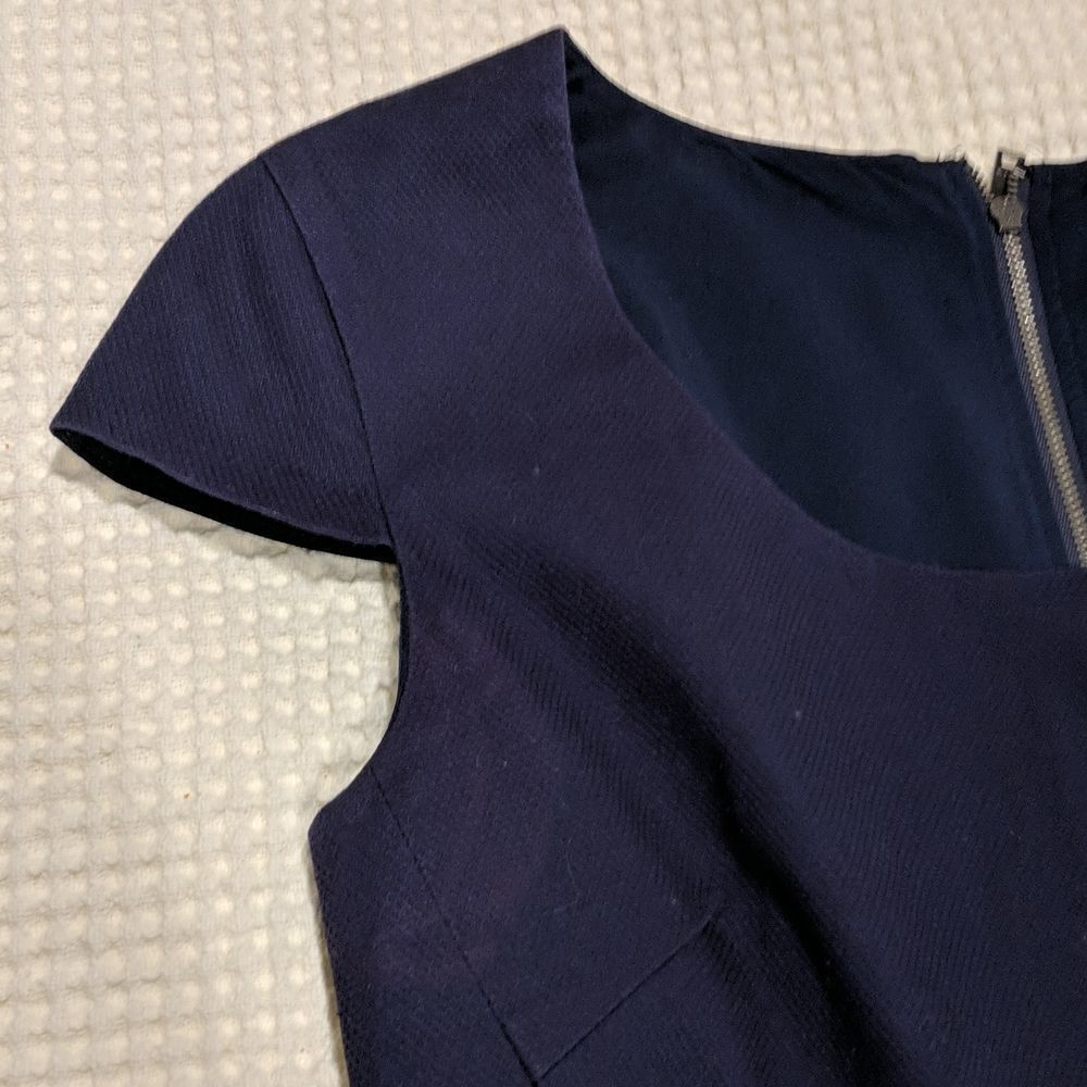 Navy Blue Sheath Dress, Womens Work Dress, Business Casual Dress - Picture 5 of 8